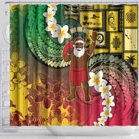 Vanuatu Christmas Shower Curtain Ni-Van Santa Retro Style LT05 - Polynesian Pride