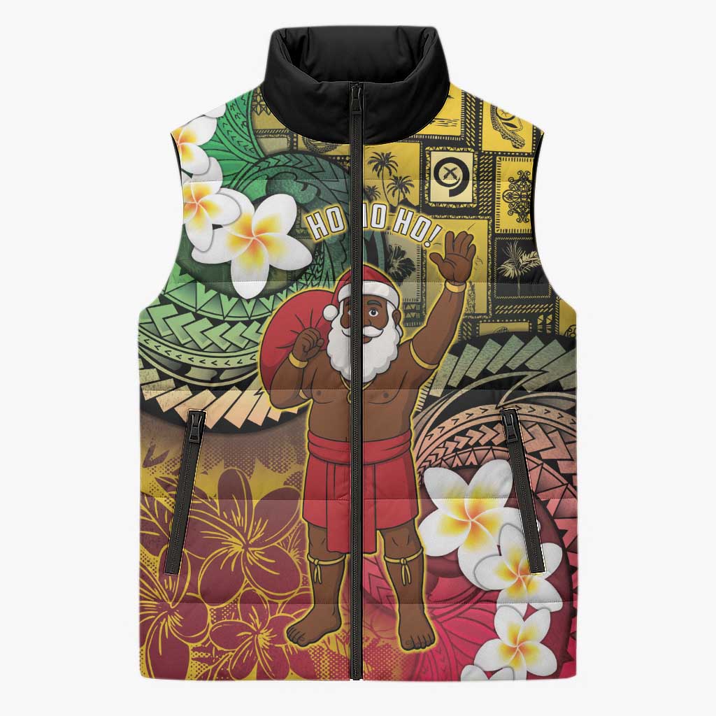 Vanuatu Christmas Sleeveless Puffer Jacket Ni-Van Santa Retro Style LT05 Unisex Colorful - Polynesian Pride
