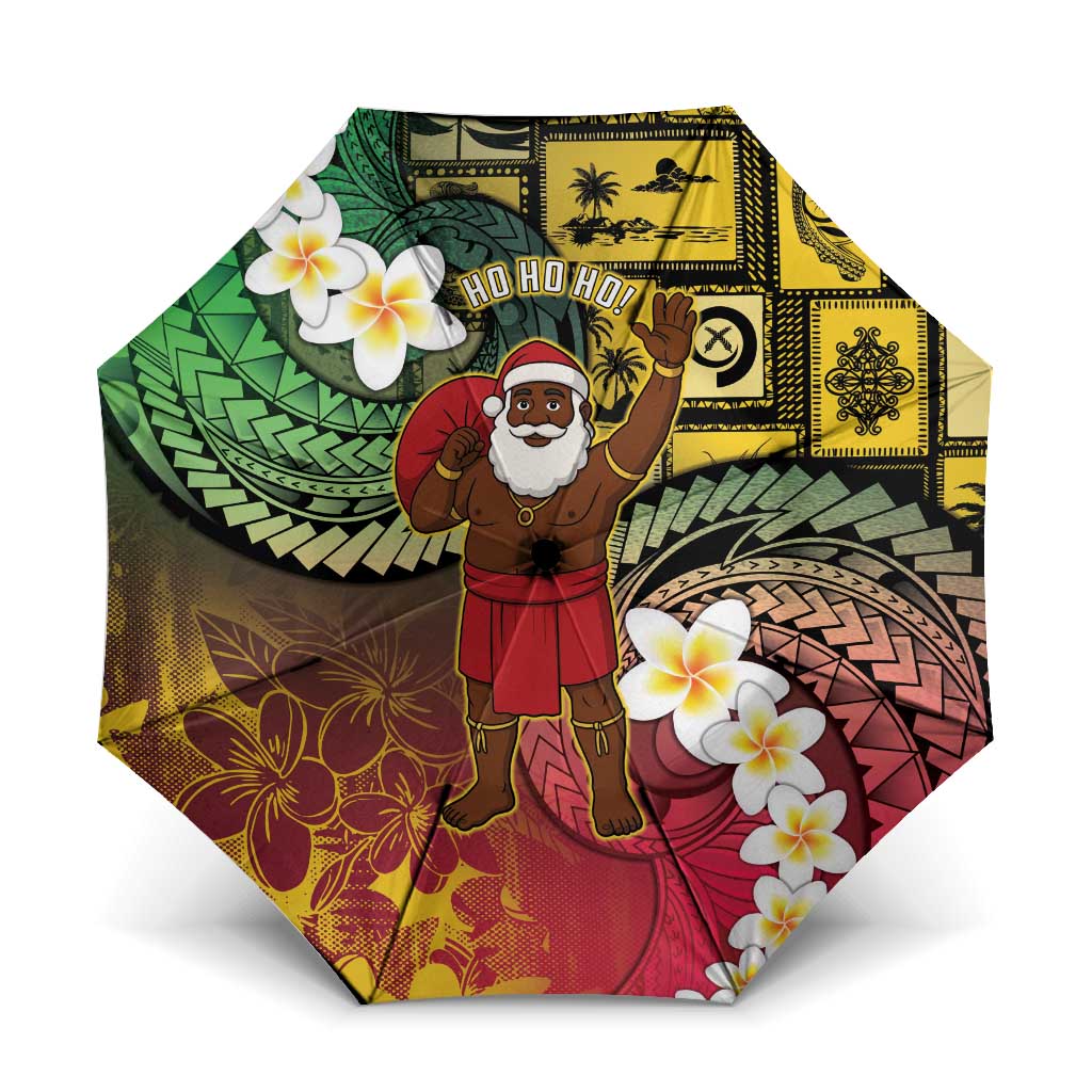 Vanuatu Christmas Umbrella Ni-Van Santa Retro Style LT05 One Size Folded 11.42 inch Opened Diameter 37.4 inch Colorful - Polynesian Pride