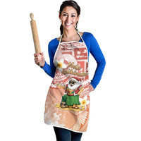 Hawaii Mele Kalikimaka Apron Hula Santa Retro Style Red LT05 - Polynesian Pride