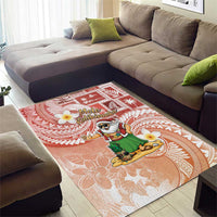 Hawaii Mele Kalikimaka Area Rug Hula Santa Retro Style Red LT05 - Polynesian Pride