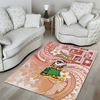 Hawaii Mele Kalikimaka Area Rug Hula Santa Retro Style Red LT05 - Polynesian Pride