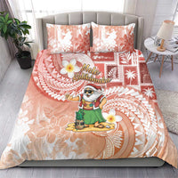 Hawaii Mele Kalikimaka Bedding Set Hula Santa Retro Style Red LT05 - Polynesian Pride