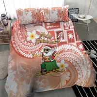Hawaii Mele Kalikimaka Bedding Set Hula Santa Retro Style Red LT05 - Polynesian Pride