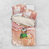 Hawaii Mele Kalikimaka Bedding Set Hula Santa Retro Style Red LT05 US Twin 172cm x 218cm Red - Polynesian Pride