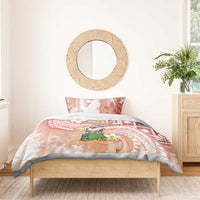 Hawaii Mele Kalikimaka Bedding Set Hula Santa Retro Style Red LT05 - Polynesian Pride