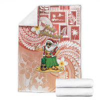 Hawaii Mele Kalikimaka Blanket Hula Santa Retro Style Red LT05 - Polynesian Pride