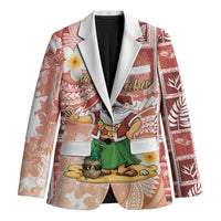 Hawaii Mele Kalikimaka Blazer Hula Santa Retro Style Red LT05 Unisex Red - Polynesian Pride