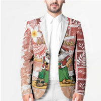 Hawaii Mele Kalikimaka Blazer Hula Santa Retro Style Red LT05 - Polynesian Pride