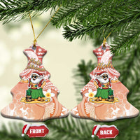 Hawaii Mele Kalikimaka Ceramic Ornament Hula Santa Retro Style Red LT05 Christmas Tree Red - Polynesian Pride