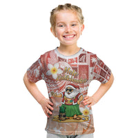 Hawaii Mele Kalikimaka Kid T Shirt Hula Santa Retro Style Red LT05 Red - Polynesian Pride