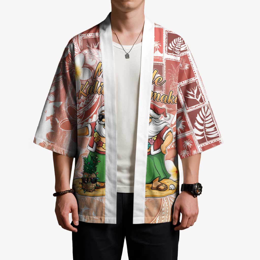 Hawaii Mele Kalikimaka Kimono Hula Santa Retro Style Red LT05 - Polynesian Pride