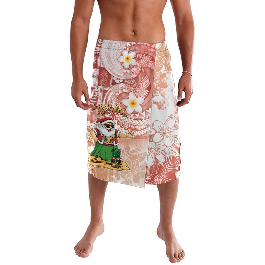 Hawaii Mele Kalikimaka Lavalava Hula Santa Retro Style Red LT05 Red - Polynesian Pride