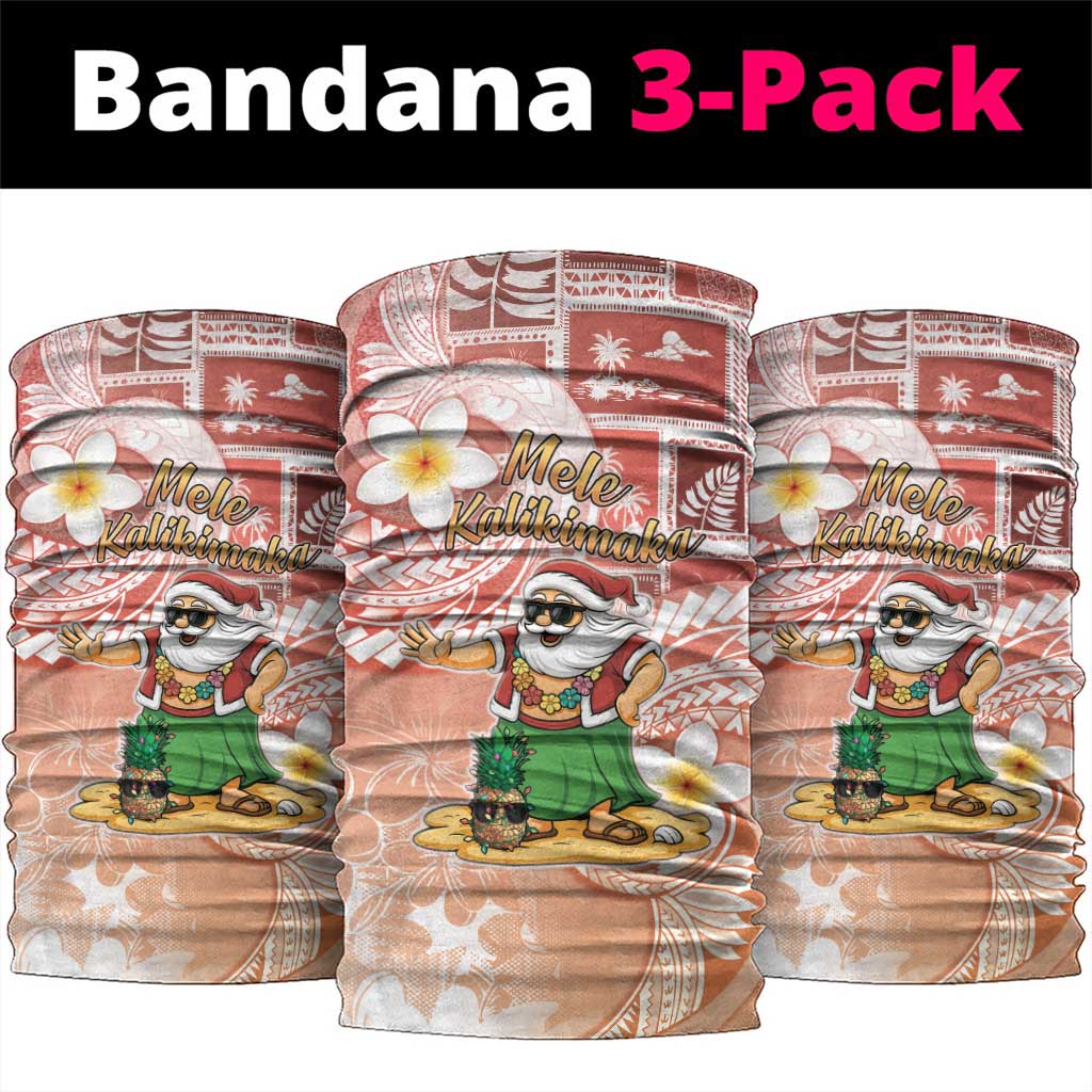 Hawaii Mele Kalikimaka Neck Gaiter Hula Santa Retro Style Red LT05 package One Size: 25*50cm Red - Polynesian Pride