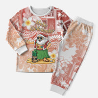 Hawaii Mele Kalikimaka Christmas Pajama Set Hula Santa Retro Style Red LT05 Men Red - Polynesian Pride