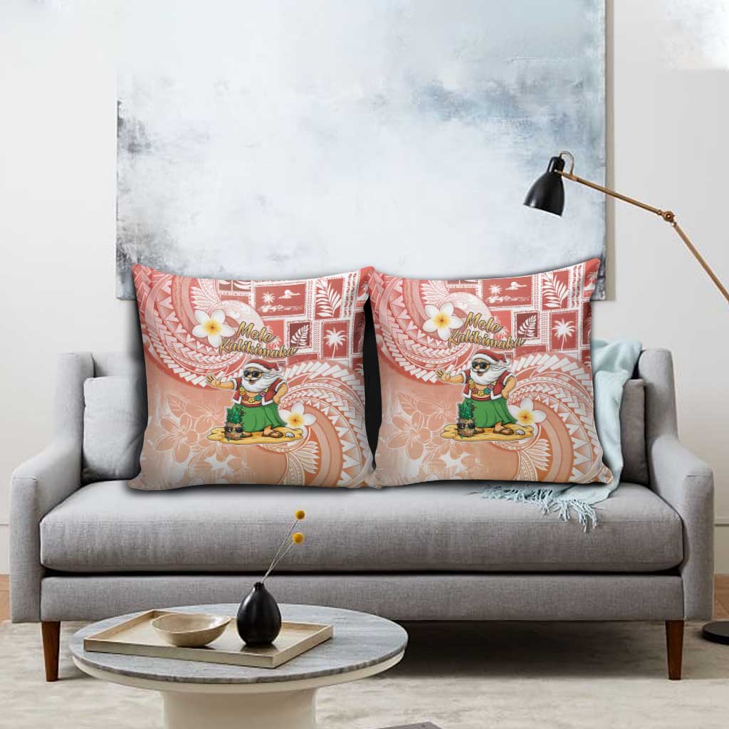 Hawaii Mele Kalikimaka Pillow Cover Hula Santa Retro Style Red LT05 - Polynesian Pride