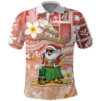 Hawaii Mele Kalikimaka Polo Shirt Hula Santa Retro Style Red LT05 Red - Polynesian Pride