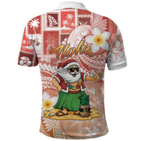 Hawaii Mele Kalikimaka Polo Shirt Hula Santa Retro Style Red LT05 - Polynesian Pride