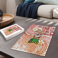Hawaii Mele Kalikimaka Puzzle Hula Santa Retro Style Red LT05 - Polynesian Pride