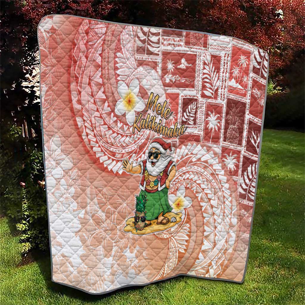 Hawaii Mele Kalikimaka Quilt Hula Santa Retro Style Red LT05 - Polynesian Pride