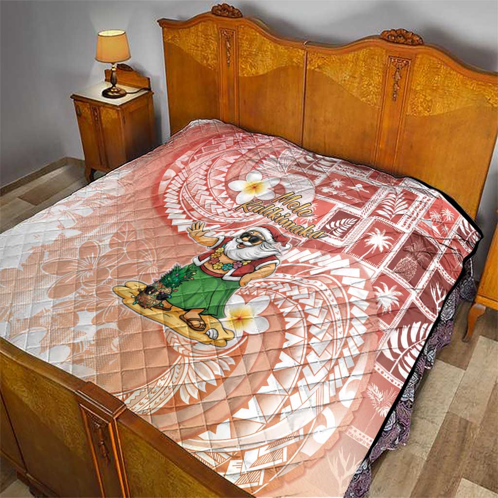 Hawaii Mele Kalikimaka Quilt Hula Santa Retro Style Red LT05 - Polynesian Pride