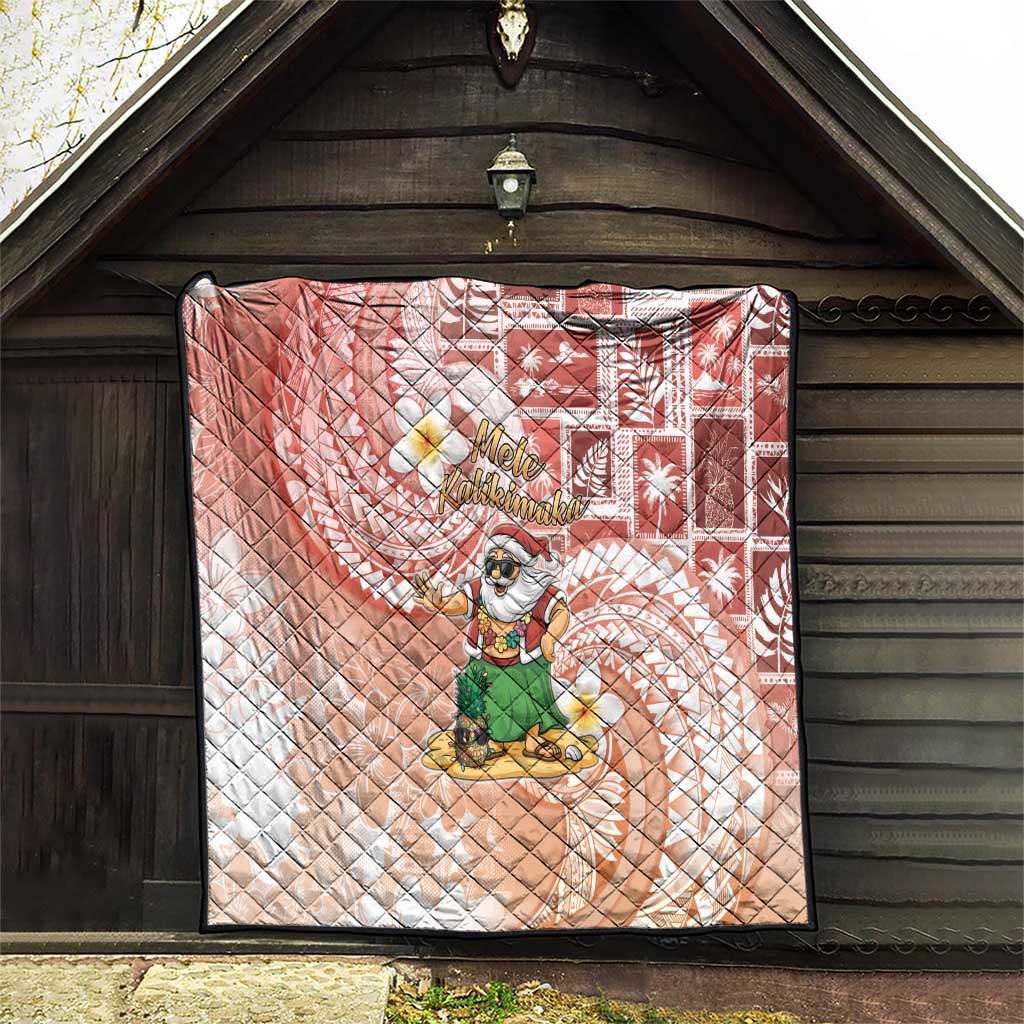 Hawaii Mele Kalikimaka Quilt Hula Santa Retro Style Red LT05 - Polynesian Pride