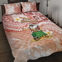 Hawaii Mele Kalikimaka Quilt Bed Set Hula Santa Retro Style Red LT05 Red - Polynesian Pride