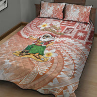 Hawaii Mele Kalikimaka Quilt Bed Set Hula Santa Retro Style Red LT05 - Polynesian Pride