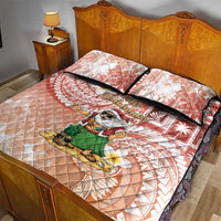 Hawaii Mele Kalikimaka Quilt Bed Set Hula Santa Retro Style Red LT05 - Polynesian Pride