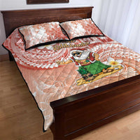 Hawaii Mele Kalikimaka Quilt Bed Set Hula Santa Retro Style Red LT05 - Polynesian Pride