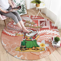 Hawaii Mele Kalikimaka Round Carpet Hula Santa Retro Style Red LT05 - Polynesian Pride
