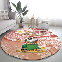 Hawaii Mele Kalikimaka Round Carpet Hula Santa Retro Style Red LT05 - Polynesian Pride