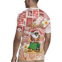 Hawaii Mele Kalikimaka Rugby Jersey Hula Santa Retro Style Red LT05 - Polynesian Pride