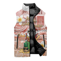Hawaii Mele Kalikimaka Sleeveless Puffer Jacket Hula Santa Retro Style Red LT05 - Polynesian Pride