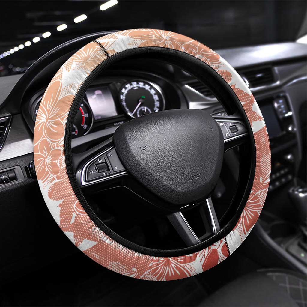 Hawaii Mele Kalikimaka Steering Wheel Cover Hula Santa Retro Style Red LT05 Universal Fit Red - Polynesian Pride