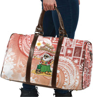 Hawaii Mele Kalikimaka Travel Bag Hula Santa Retro Style Red LT05 - Polynesian Pride
