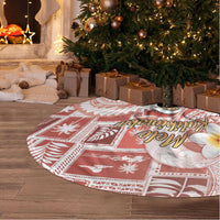 Hawaii Mele Kalikimaka Tree Skirt Hula Santa Retro Style Red LT05 - Polynesian Pride