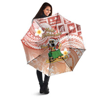 Hawaii Mele Kalikimaka Umbrella Hula Santa Retro Style Red LT05 - Polynesian Pride