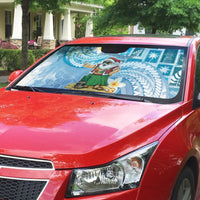 Hawaii Mele Kalikimaka Auto Sun Shade Hula Santa Retro Style Blue LT05 - Polynesian Pride