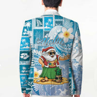 Hawaii Mele Kalikimaka Blazer Hula Santa Retro Style Blue LT05 - Polynesian Pride