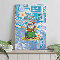 Hawaii Mele Kalikimaka Canvas Wall Art Hula Santa Retro Style Blue LT05 - Polynesian Pride