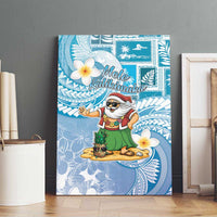 Hawaii Mele Kalikimaka Canvas Wall Art Hula Santa Retro Style Blue LT05 - Polynesian Pride