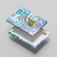 Hawaii Mele Kalikimaka Canvas Wall Art Hula Santa Retro Style Blue LT05 - Polynesian Pride