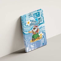 Hawaii Mele Kalikimaka Canvas Wall Art Hula Santa Retro Style Blue LT05 - Polynesian Pride