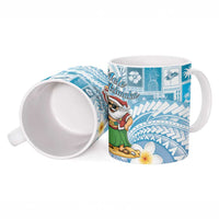 Hawaii Mele Kalikimaka Ceramic Mug Hula Santa Retro Style Blue LT05 - Polynesian Pride