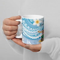 Hawaii Mele Kalikimaka Ceramic Mug Hula Santa Retro Style Blue LT05 - Polynesian Pride