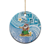 Hawaii Mele Kalikimaka Ceramic Ornament Hula Santa Retro Style Blue LT05 - Polynesian Pride