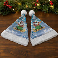 Hawaii Mele Kalikimaka Christmas Santa Hat Hula Santa Retro Style Blue LT05 - Polynesian Pride