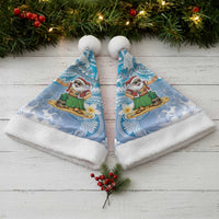 Hawaii Mele Kalikimaka Christmas Santa Hat Hula Santa Retro Style Blue LT05 - Polynesian Pride