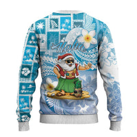 Hawaii Mele Kalikimaka Ugly Christmas Sweater Hula Santa Retro Style Blue LT05 - Polynesian Pride